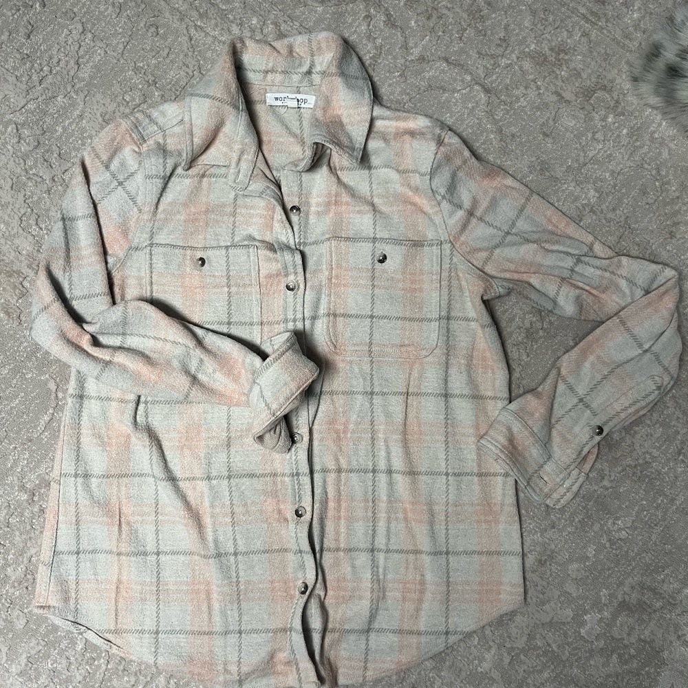 Neutral tone Plaid Button-up